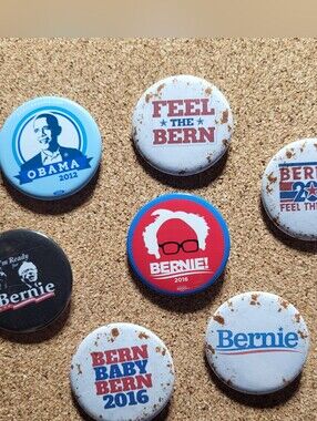 Bernie 2016 Campaign Buttons (Bonus 2012 Obama Button Included)